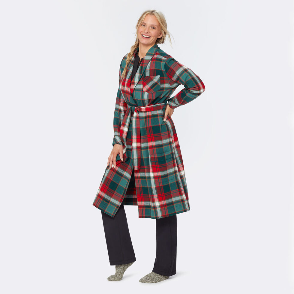 flannel dressing gown ladies Women's Robe MWC_Sage Green