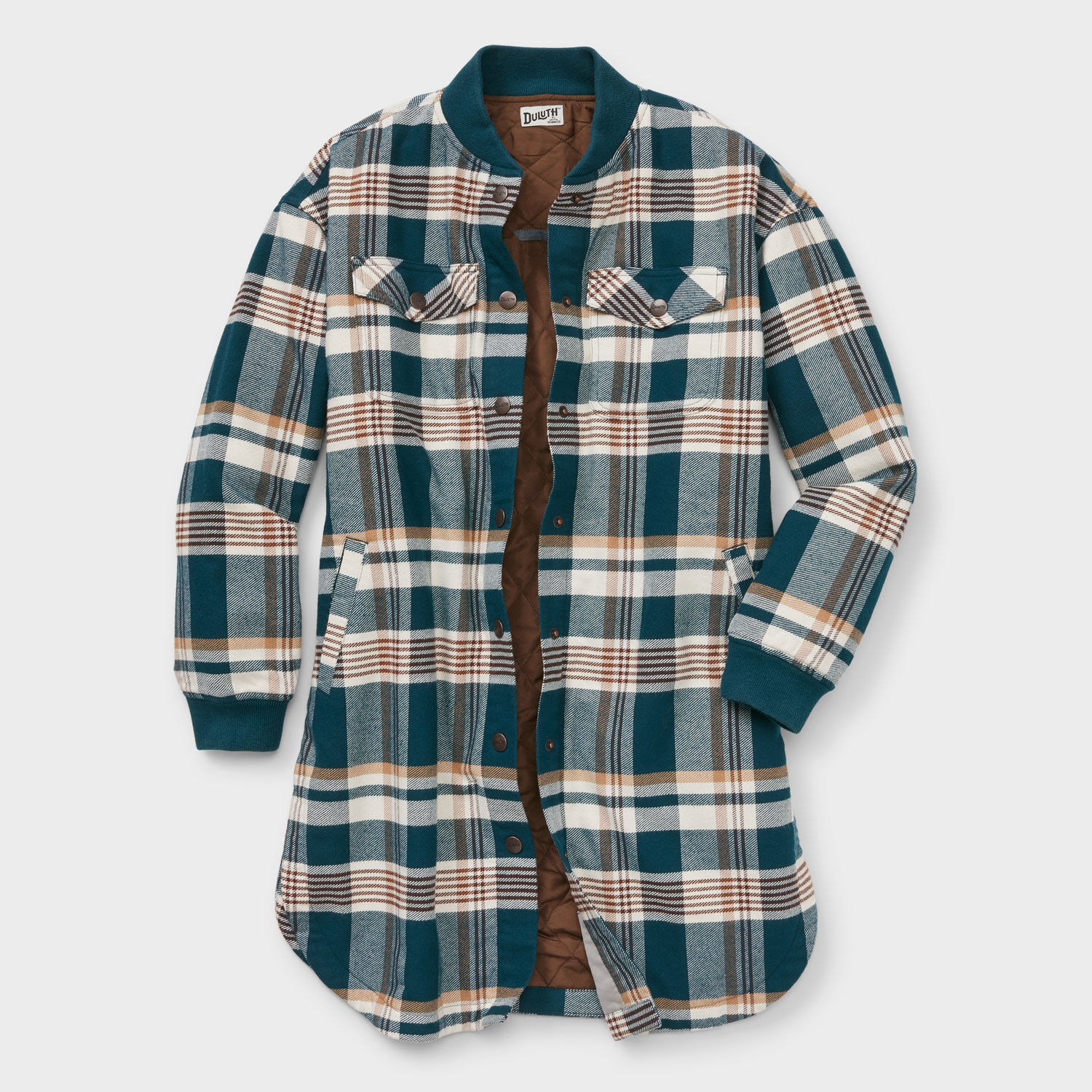Women's Plus Folklore Flannel Insulated Duster | Duluth Trading