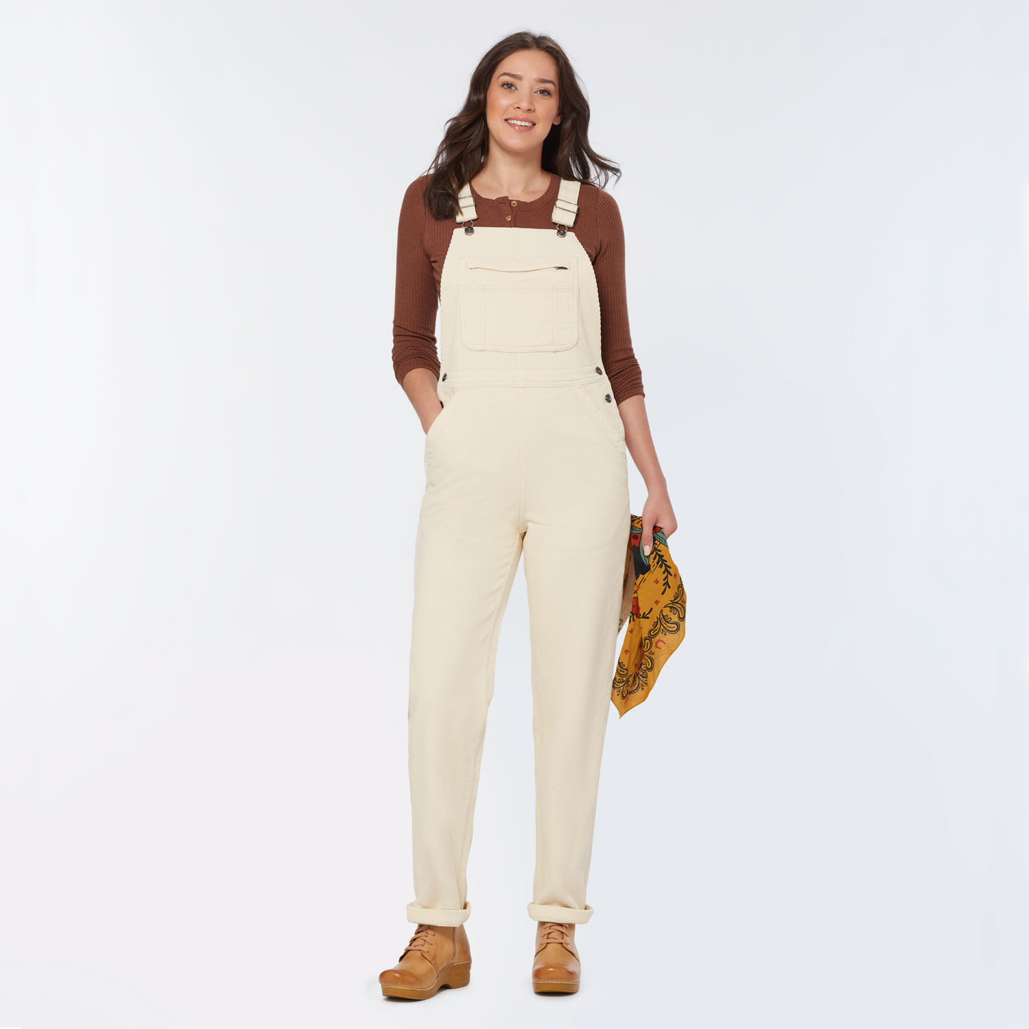 Women's Cozy Corduroy Straight Leg Bib Overalls | Duluth Trading