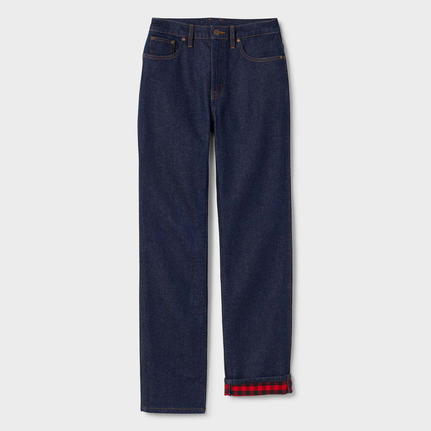 Women's Duluth Heritage Hi-Rise Lined Straight Leg Jeans — Dark Rinse Wash by Duluth Trading Co.