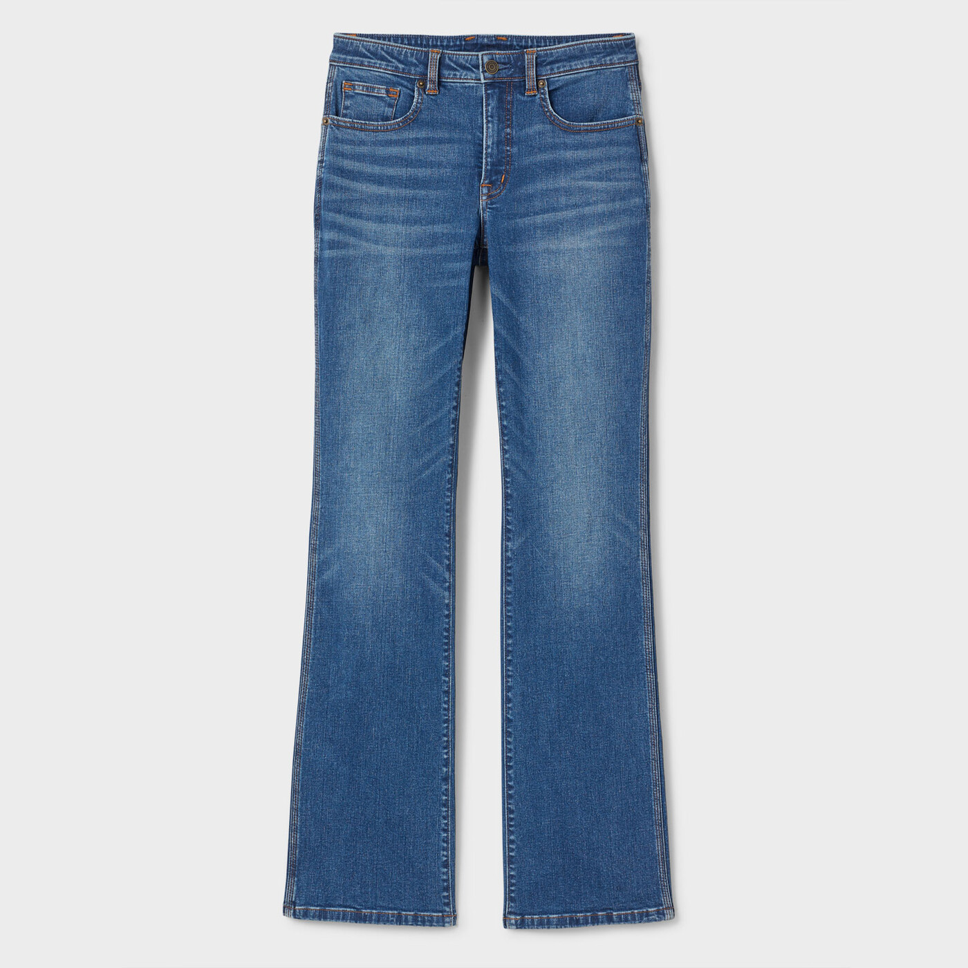 Women's Asset Management Mid-Rise Bootcut Jeans — Medium Wash by Duluth Trading Co.