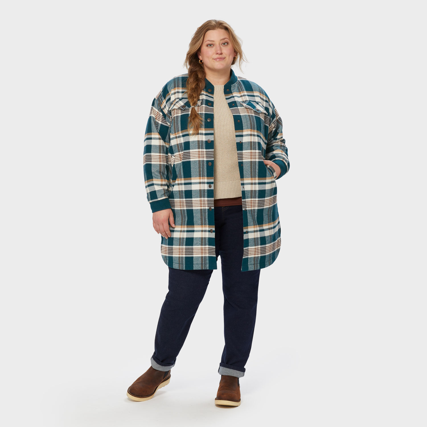 Women's Plus Folklore Flannel Insulated Duster | Duluth Trading