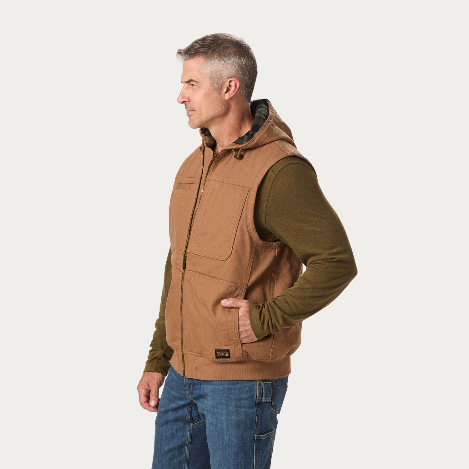 Men's Fire Hose Flannel-Lined Hooded Vest | Duluth Trading Company