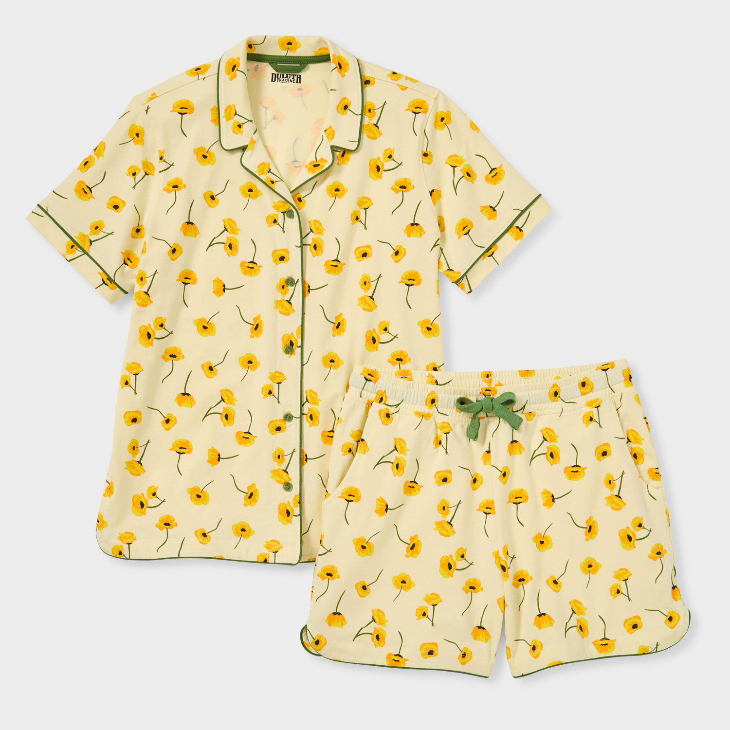 Women's Plus Cotton Knit Printmaker Short Pajama Set | Duluth