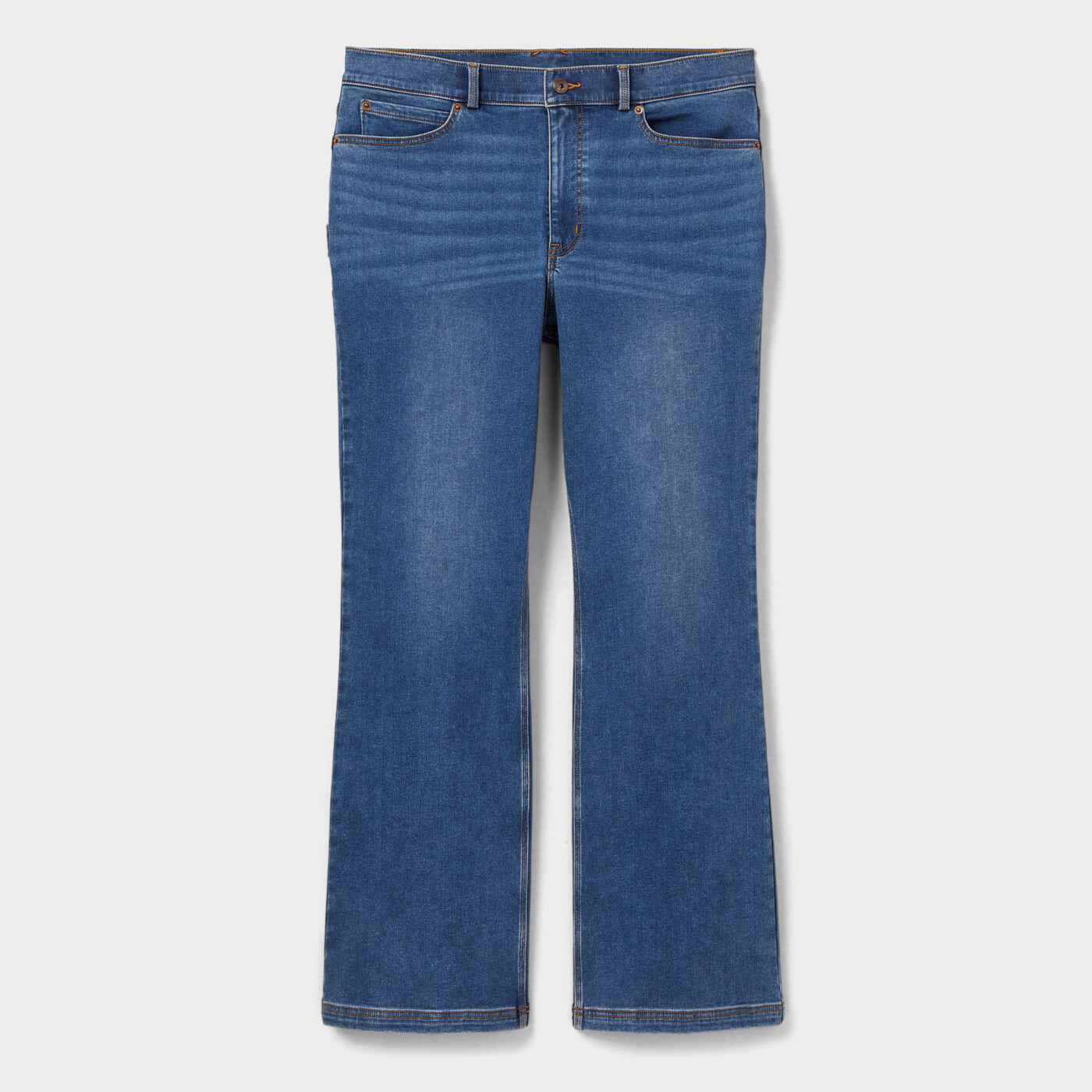 Women's Plus Double Flex Brushed Back Bootcut Jeans — Glacier Indigo Wash by Duluth Trading Co.