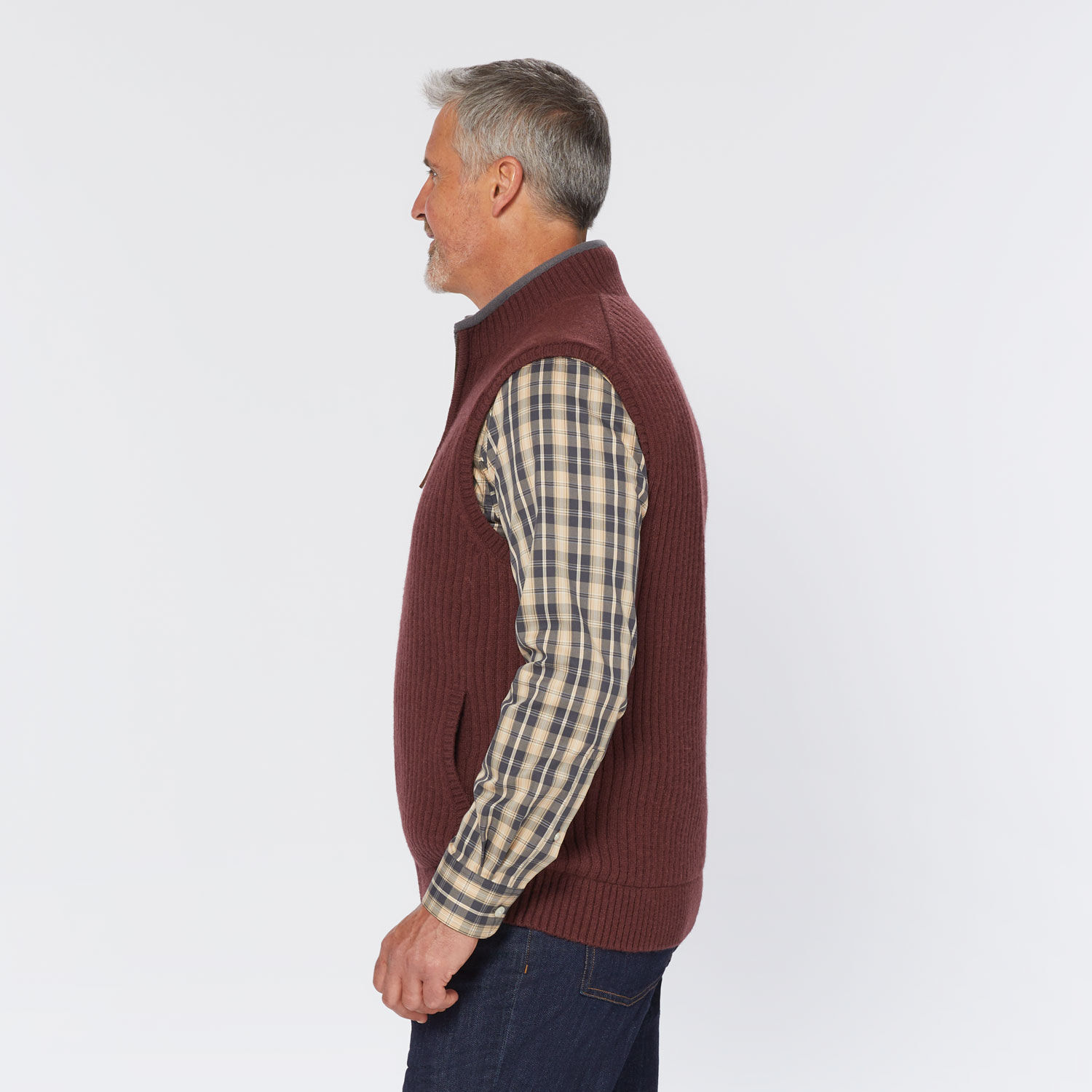Men's Shetland Wool Windproof Full-Zip Sweater Vest | Duluth
