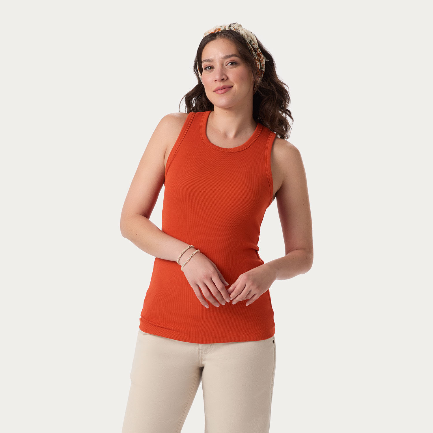 Women's No-Yank Luxe Rib Racerback Shelf Bra Tank | Duluth Trading