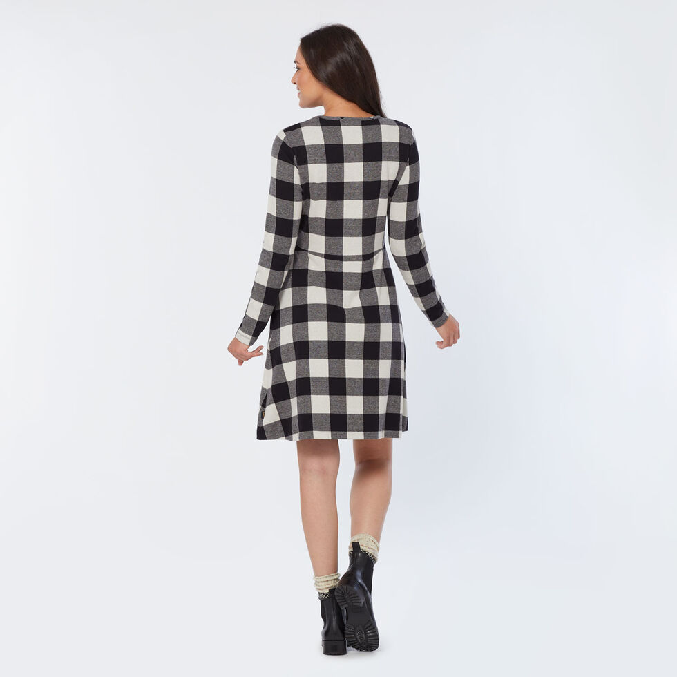 black and white flannel dress Women's T-Shirt Long Sleeve please reference adult size