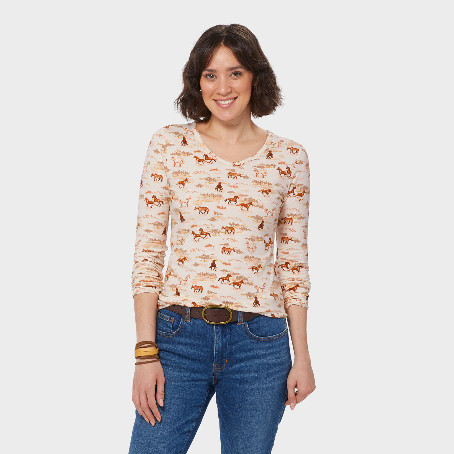 Women's No-Yank Long Sleeve V-Neck T-Shirt | Duluth Trading Company