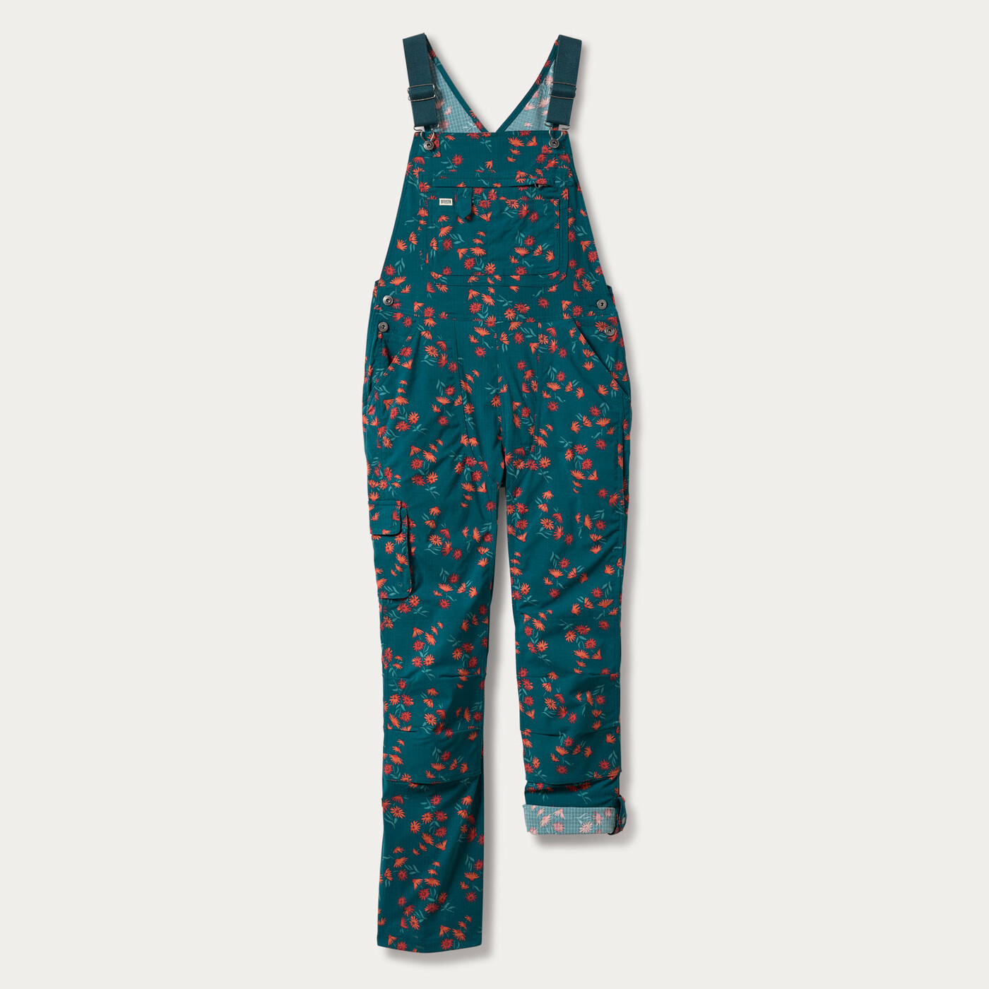 Women's Heirloom Gardening Bib Overalls — Deep Lake Blue Floral by Duluth Trading Co.