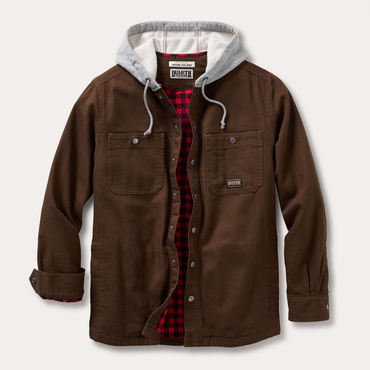 Men's Fire Hose Flannel-Lined Hooded Limber Jac | Duluth Trading