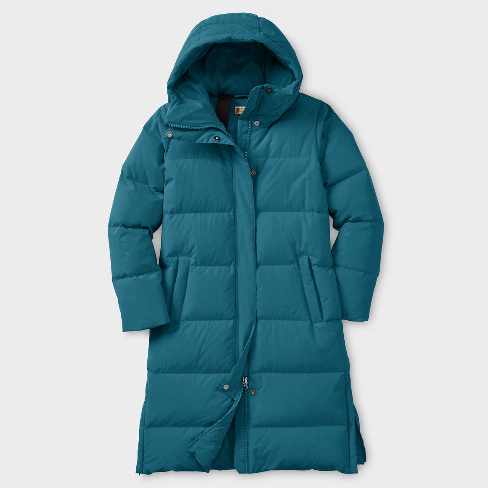 duvet coat womens full length puffer coat with hood