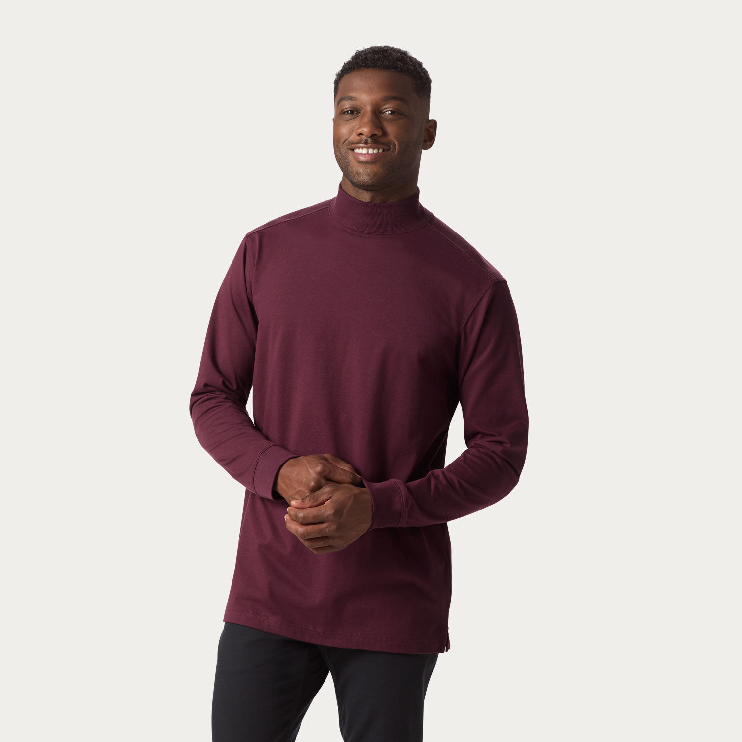 Men's Longtail T Long Sleeve Mock Neck T-Shirt | Duluth Trading