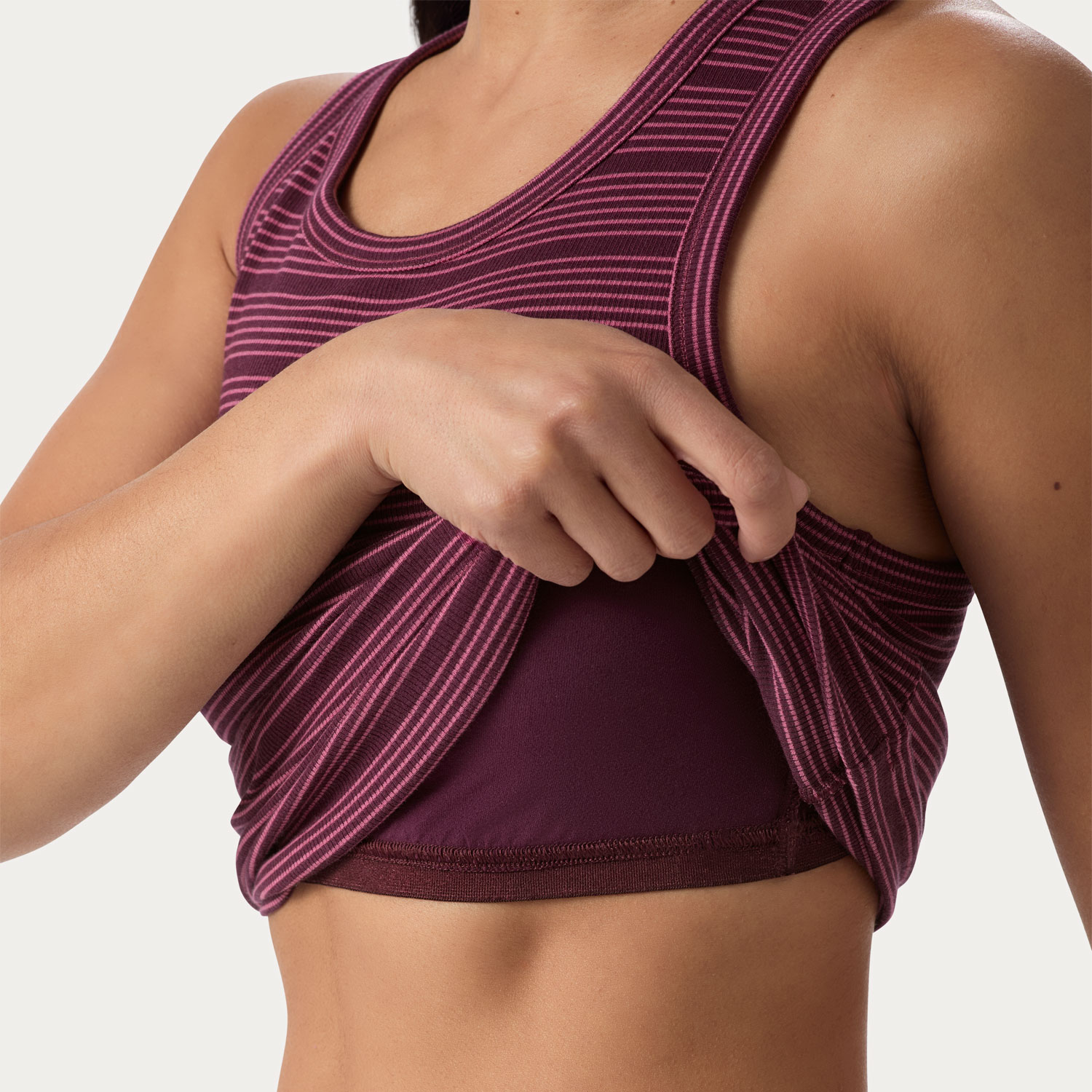 Women's No-Yank Luxe Rib Racerback Shelf Bra Tank