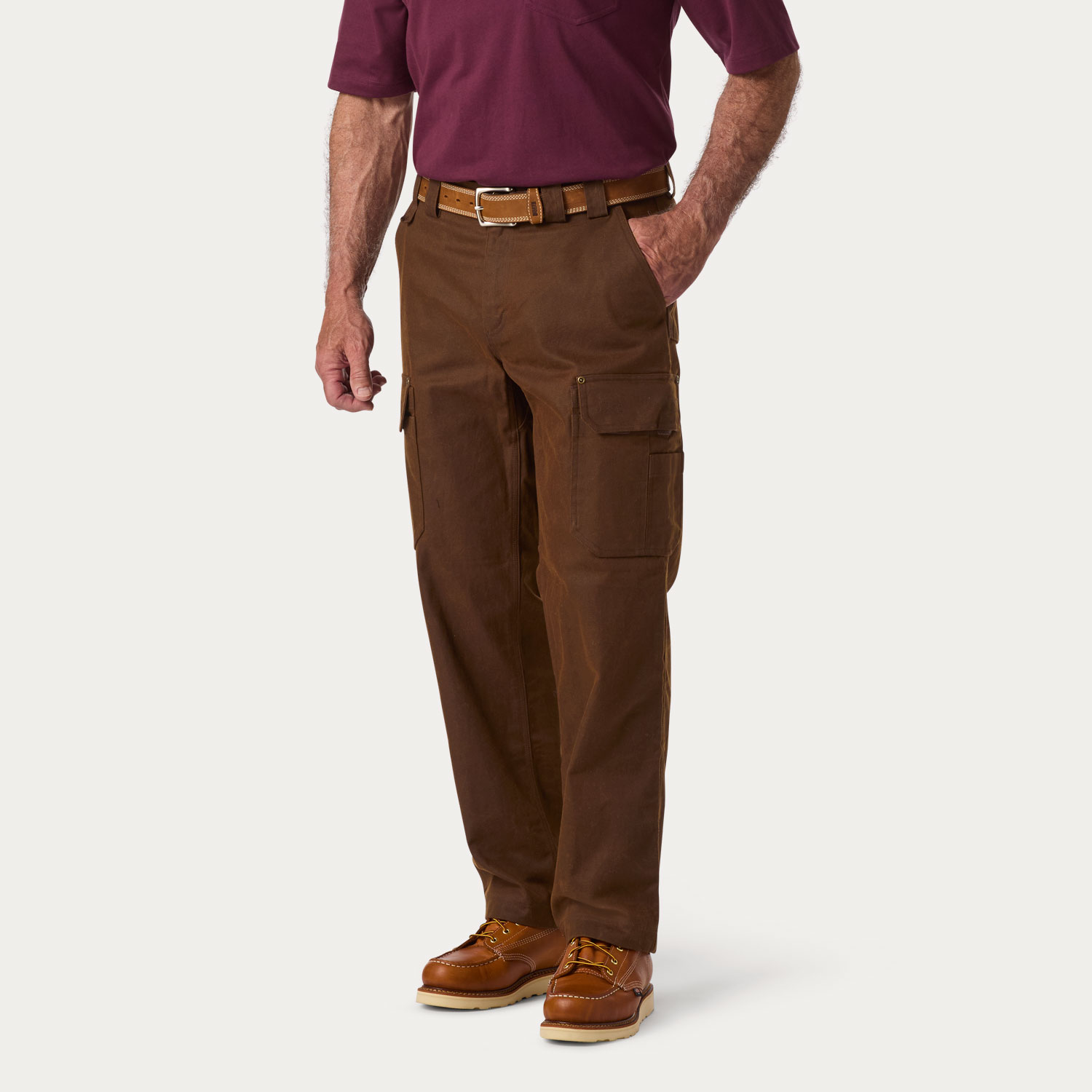 Men's Waxed Fire Hose Relaxed Fit Cargo Work Pants