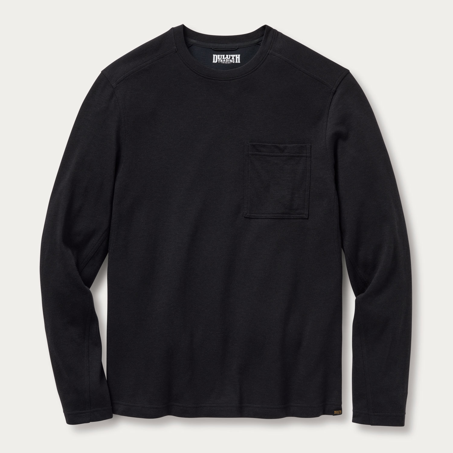 Men's Black Ram Wool Long Sleeve Crew