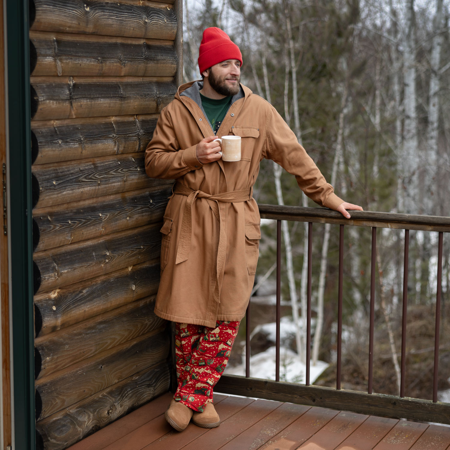 Men's Fire Hose Fleece-Lined Robe