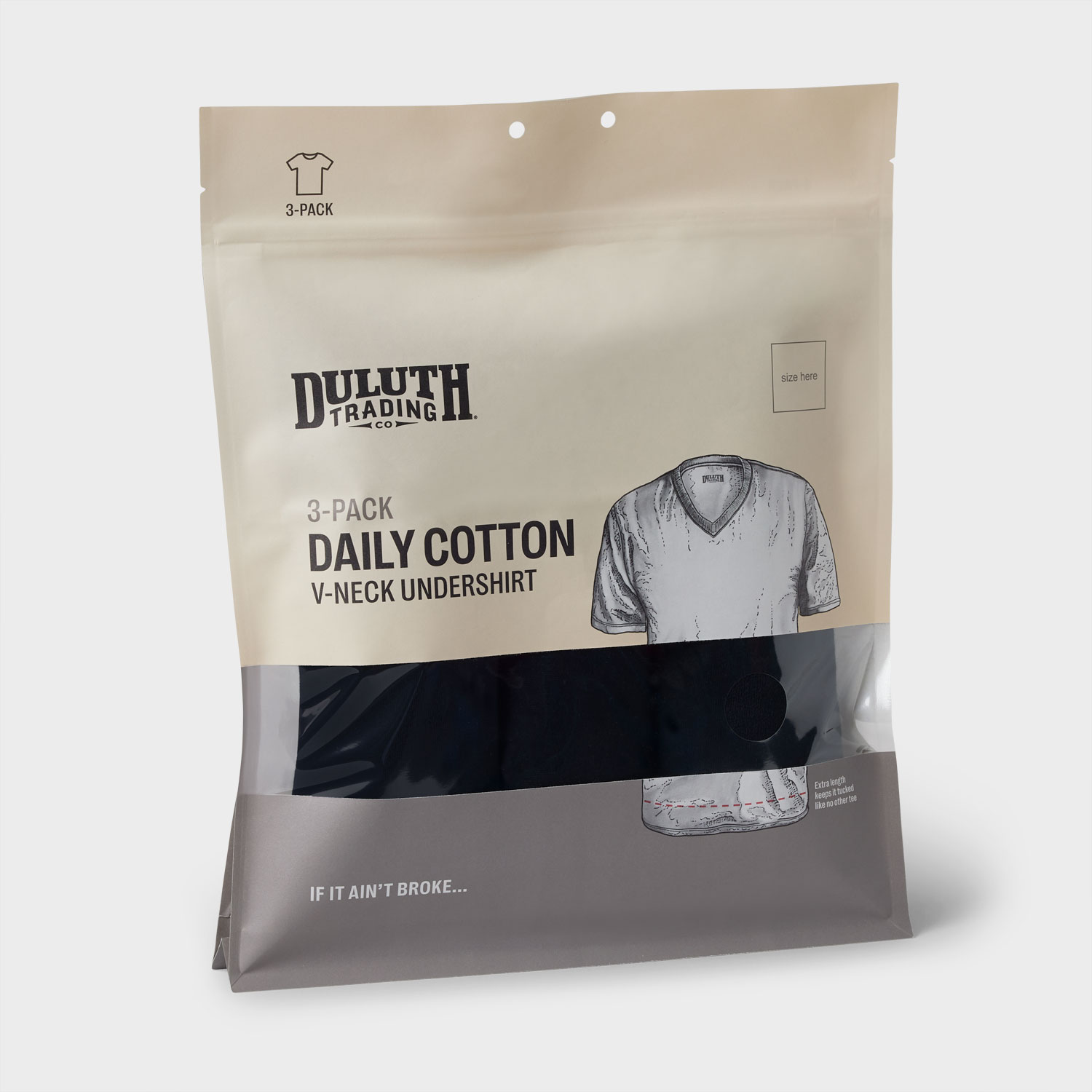 Men's Daily Cotton V-Neck Undershirt 3-Pack