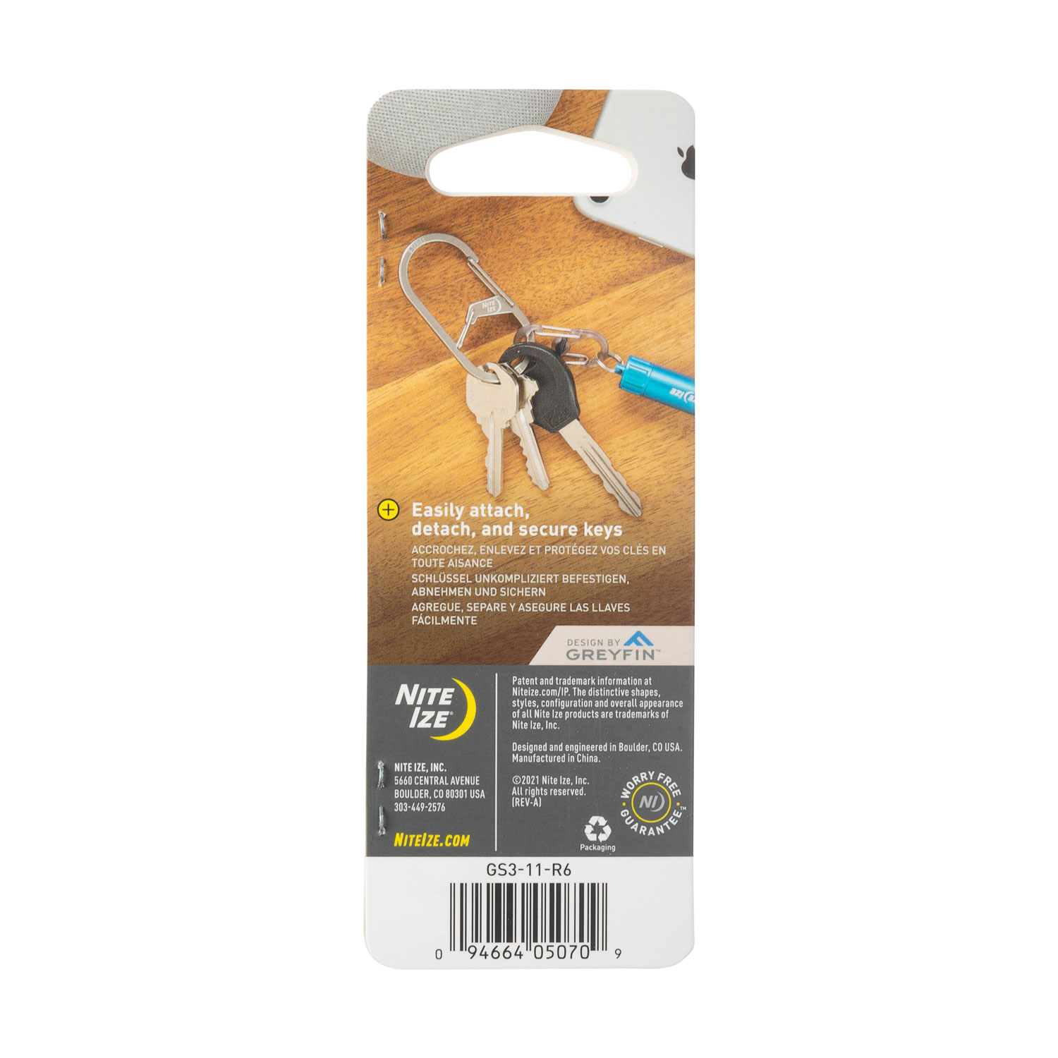 NiteIze G-Series Dual Chamber Carabiner #3 Stainless