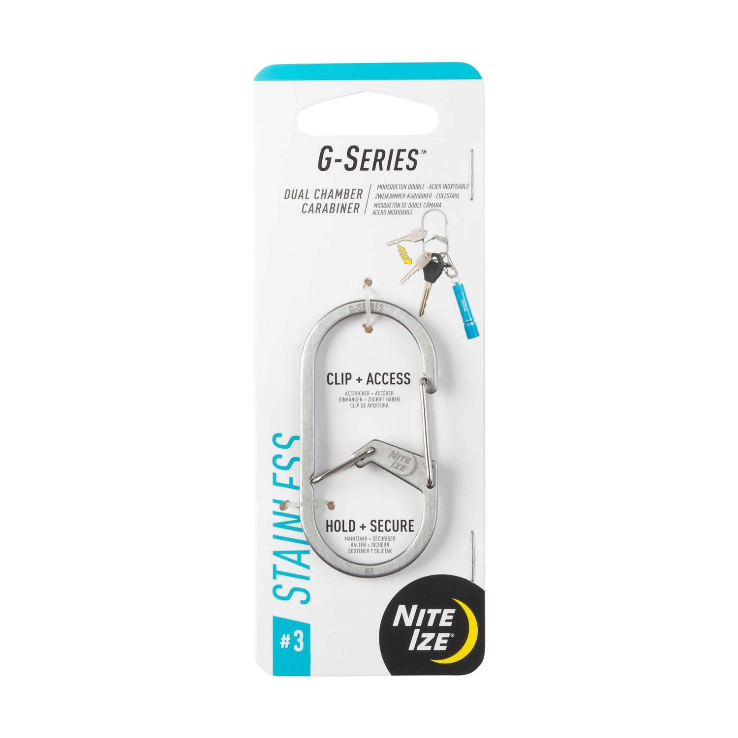 NiteIze G-Series Dual Chamber Carabiner #3 Stainless
