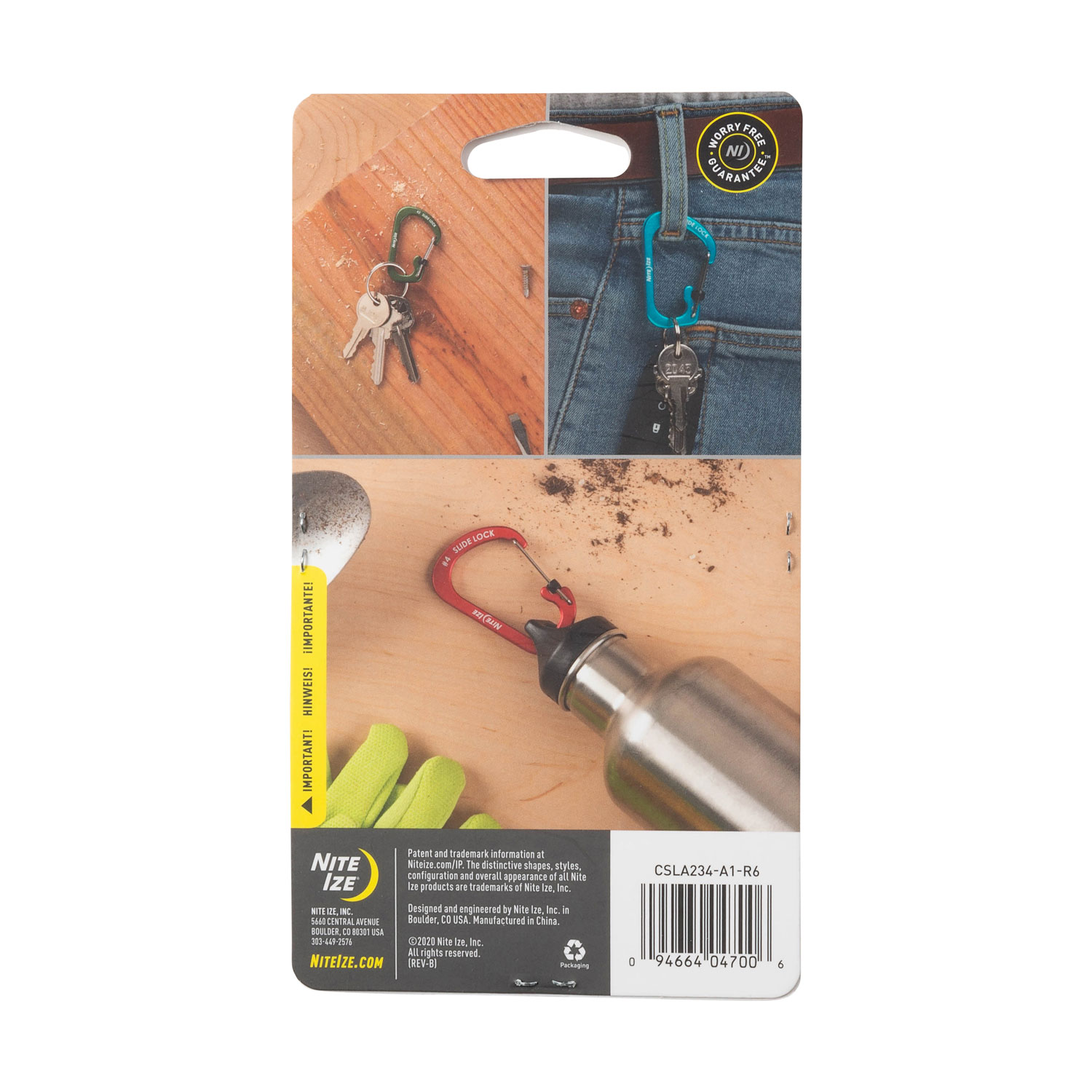 NiteIze SlideLock Carabiner Aluminum Combo - 3 Pk.