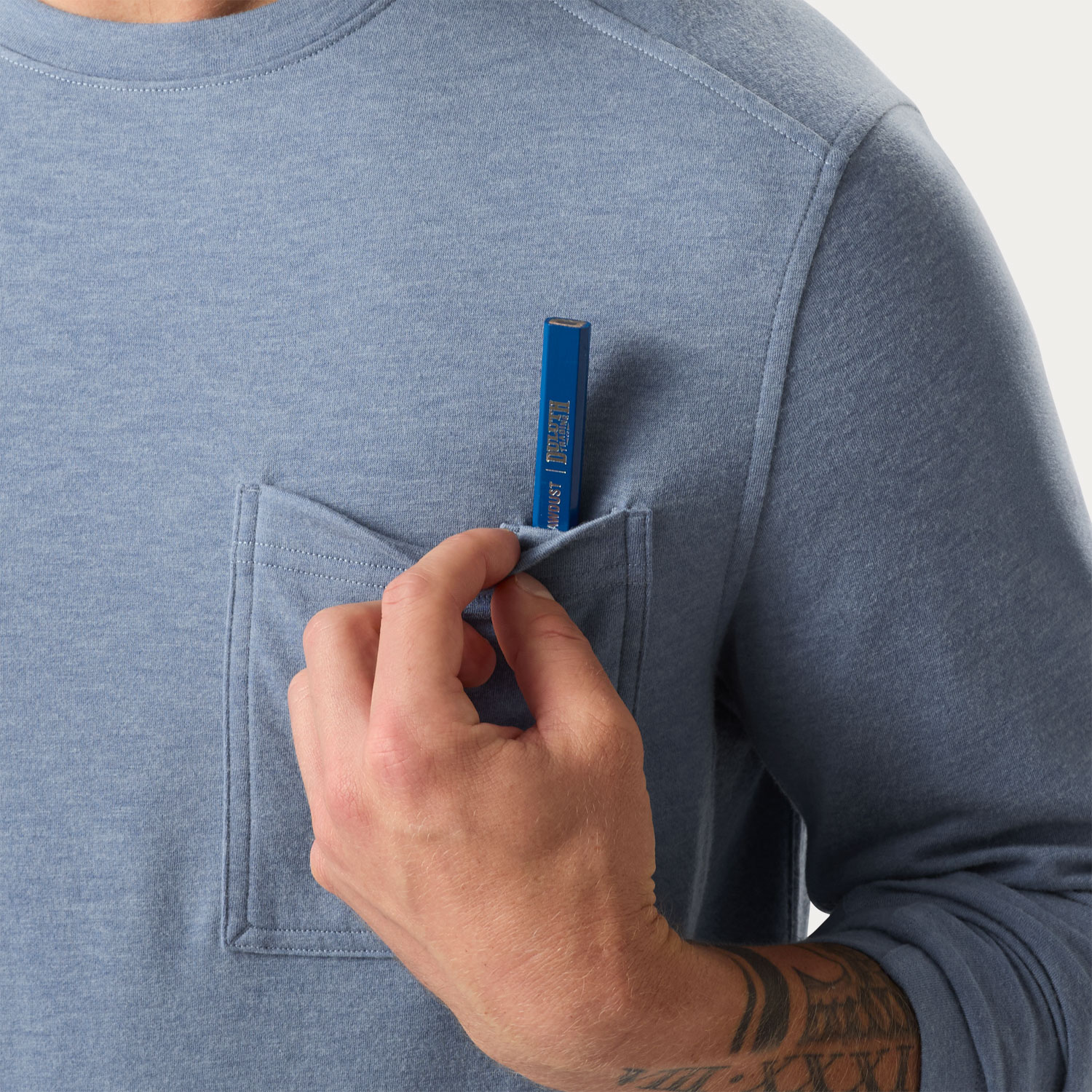 Men's Black Ram Wool Long Sleeve Crew