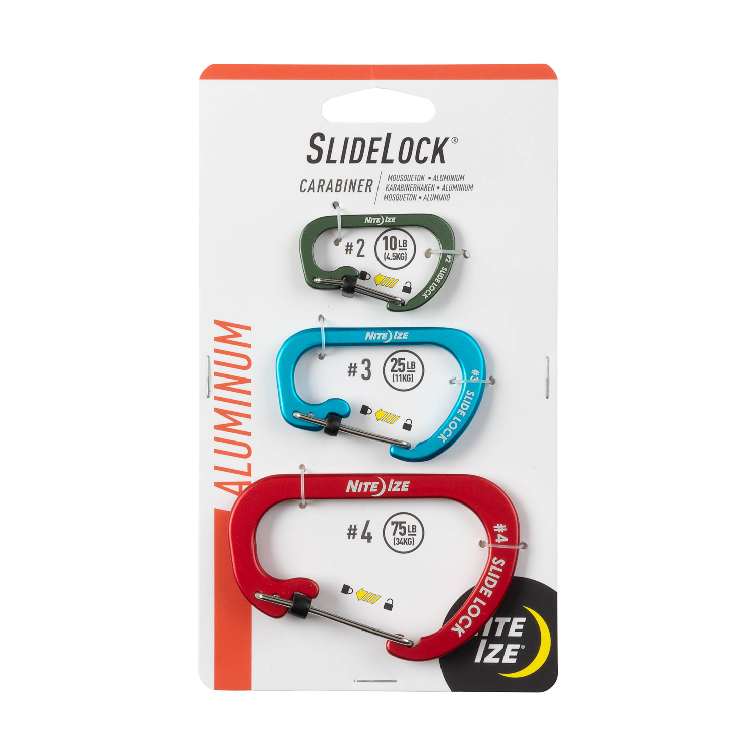 NiteIze SlideLock Carabiner Aluminum Combo - 3 Pk.