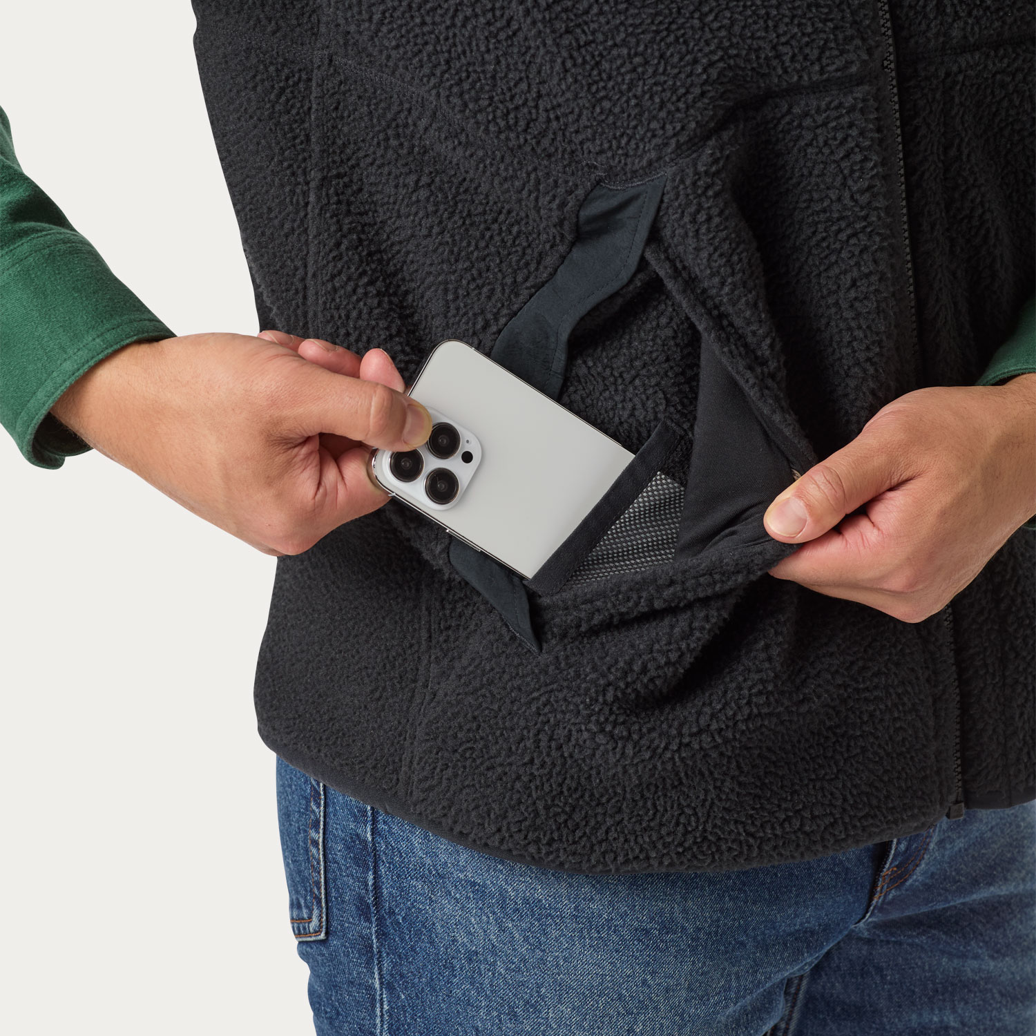 Men's Pile Hi Fleece Full-Zip Mock Neck Vest