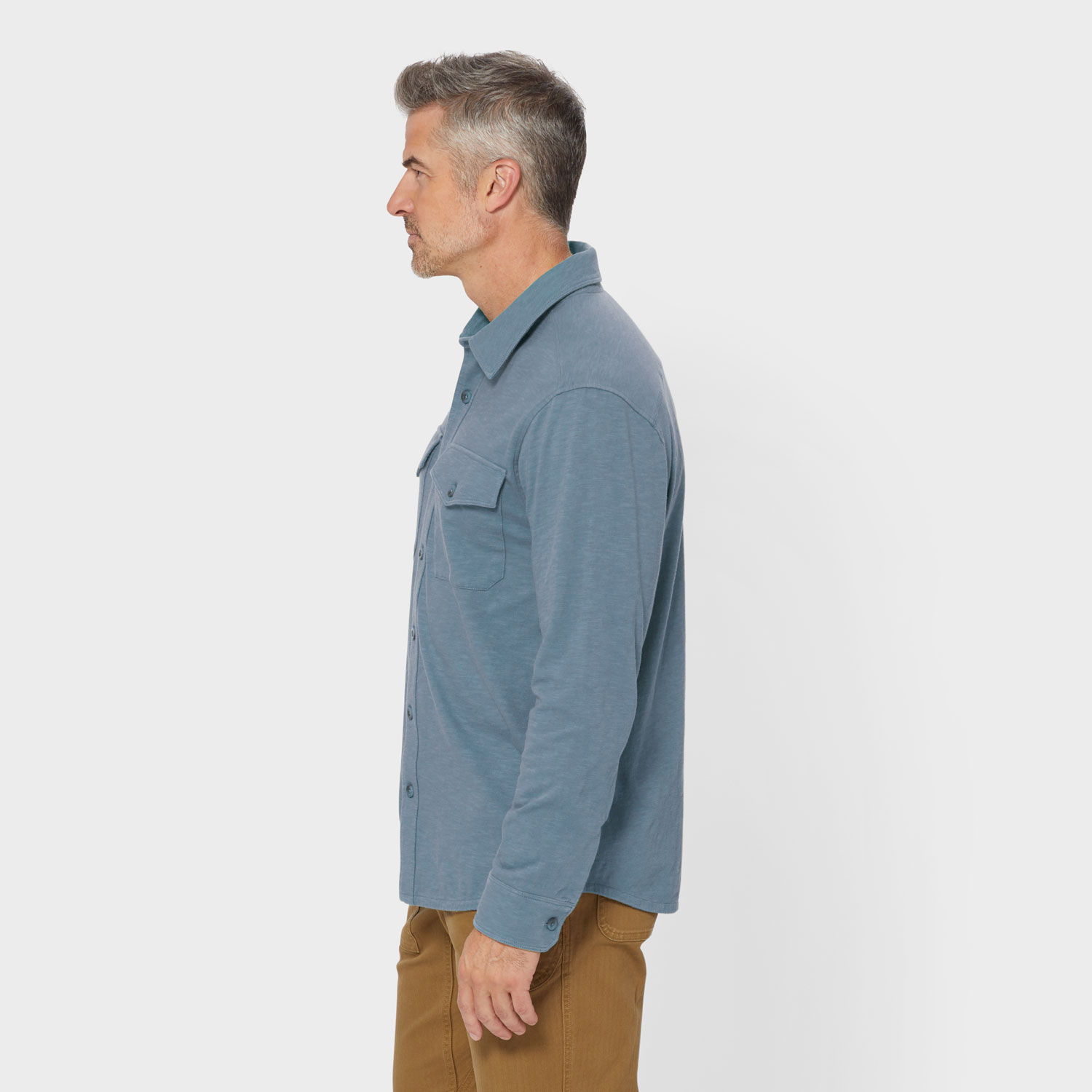 Men's Knit Button Down Shirt