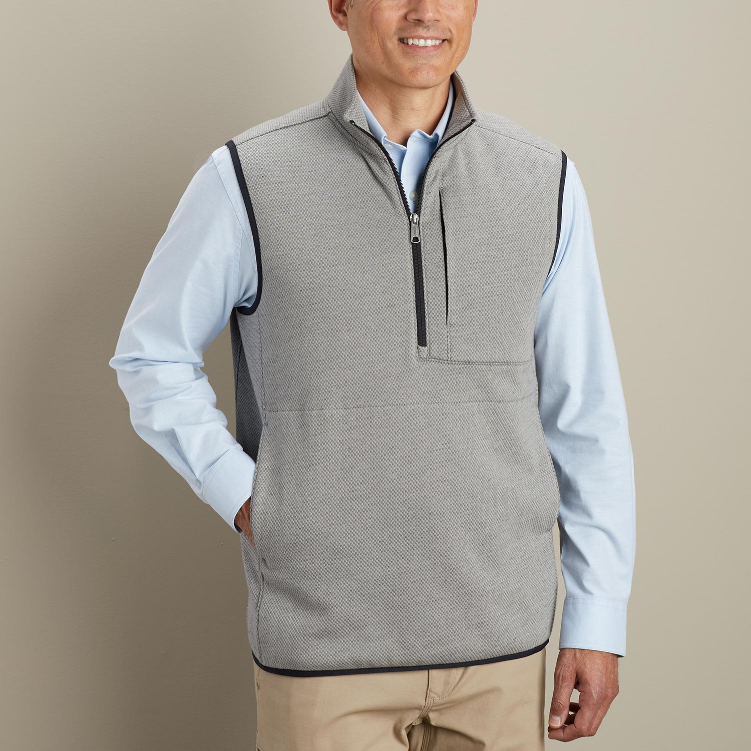 Men's Threshold Fleece Half Zip Vest | Duluth Trading Company