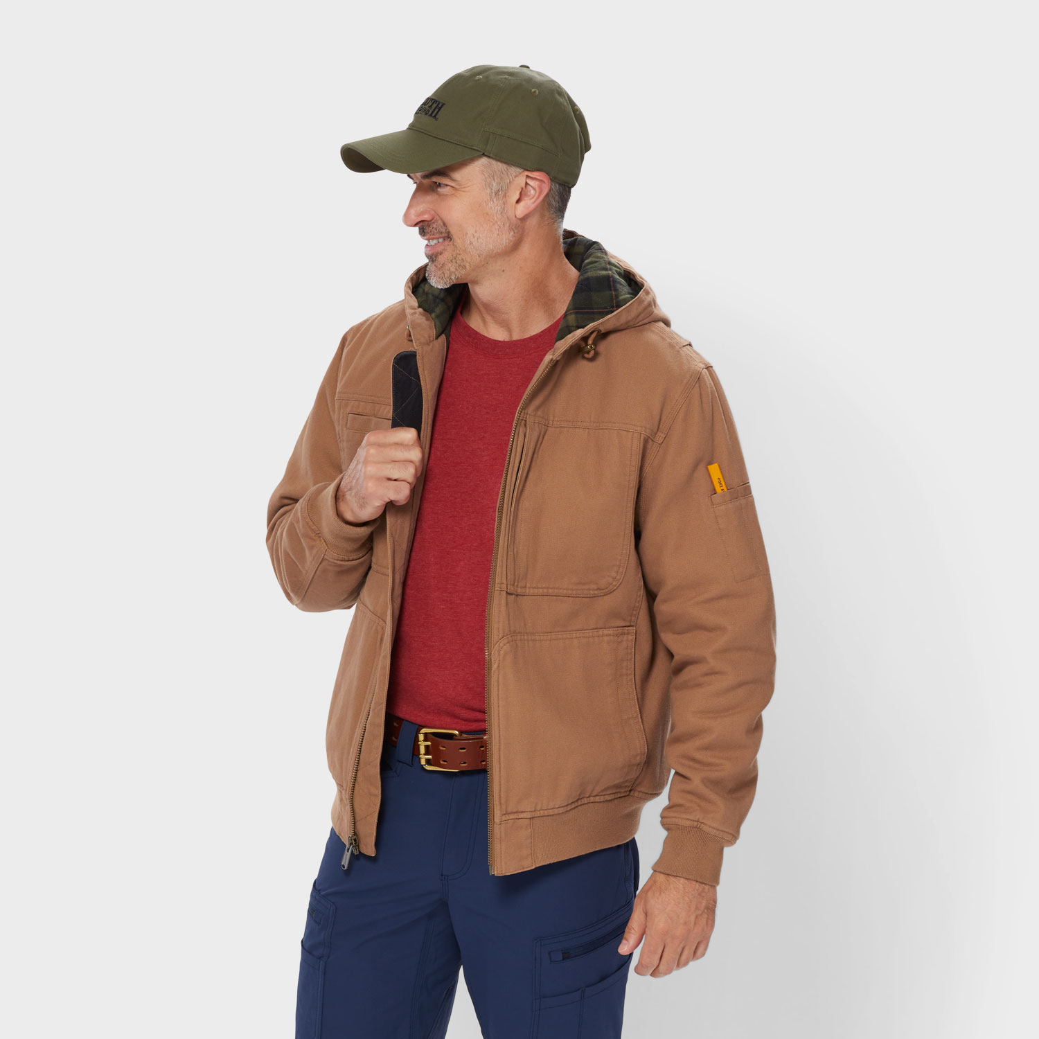 Men's Fire Hose Flannel-Lined Hooded Action Jac