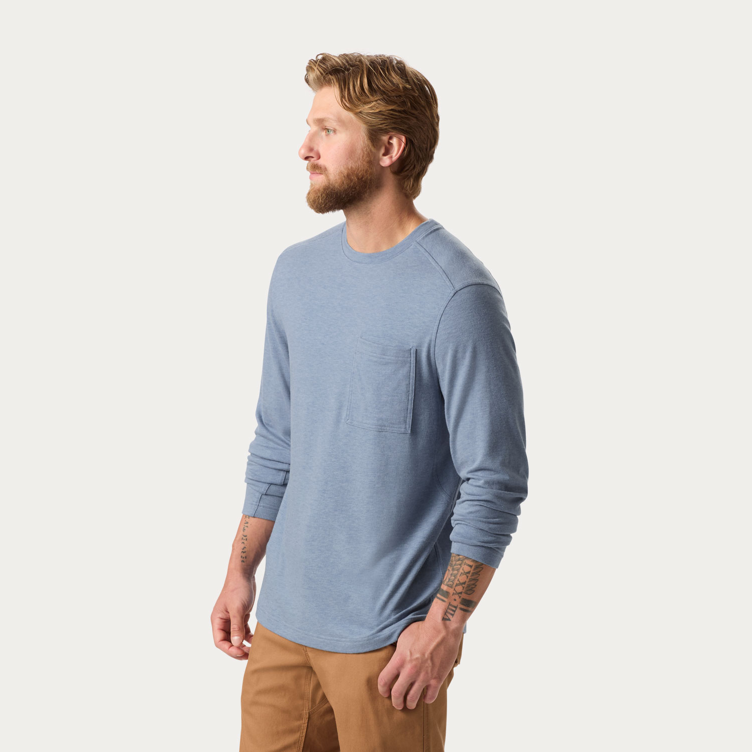Men's Black Ram Wool Long Sleeve Crew