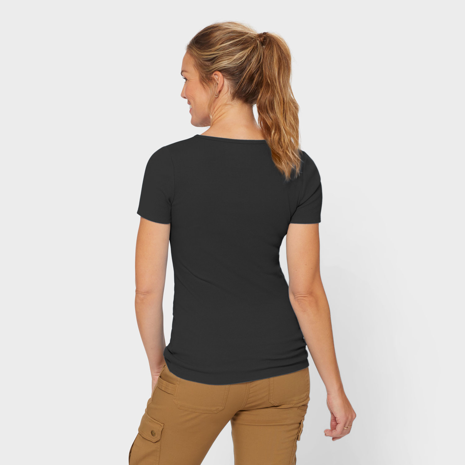 Women's No Yank Rib Short Sleeve Crewneck Tee