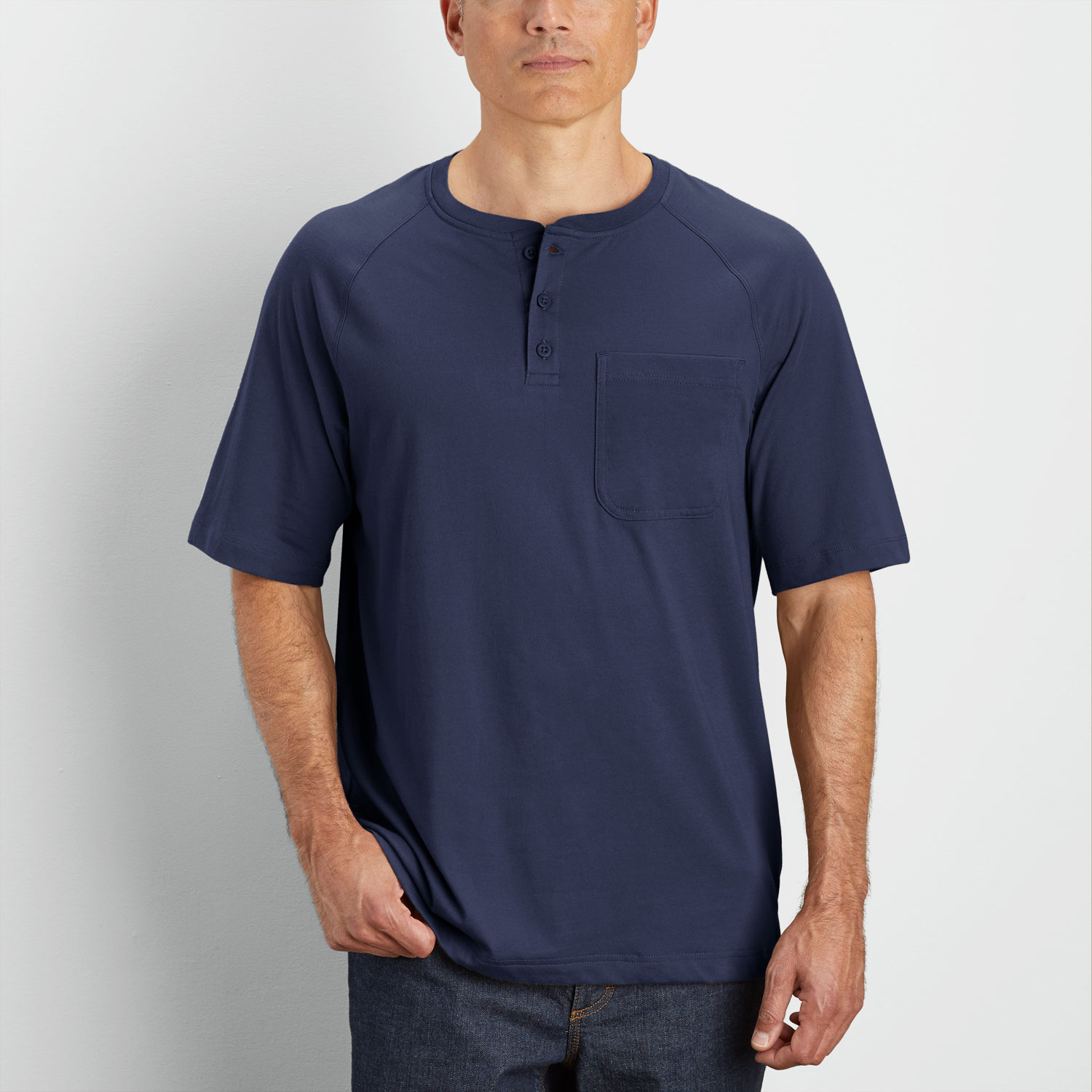 Men's Longtail T CoolMax Short Sleeve Henley with Pocket | Duluth