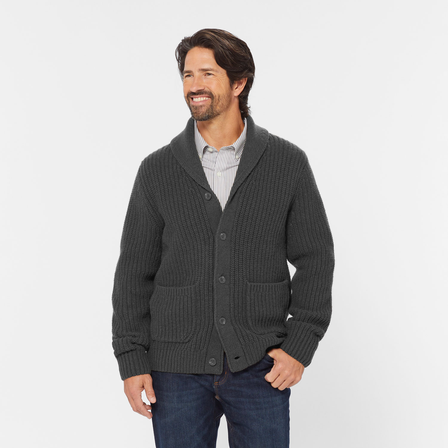 Men's Lambswool Shawl Collar Cardigan