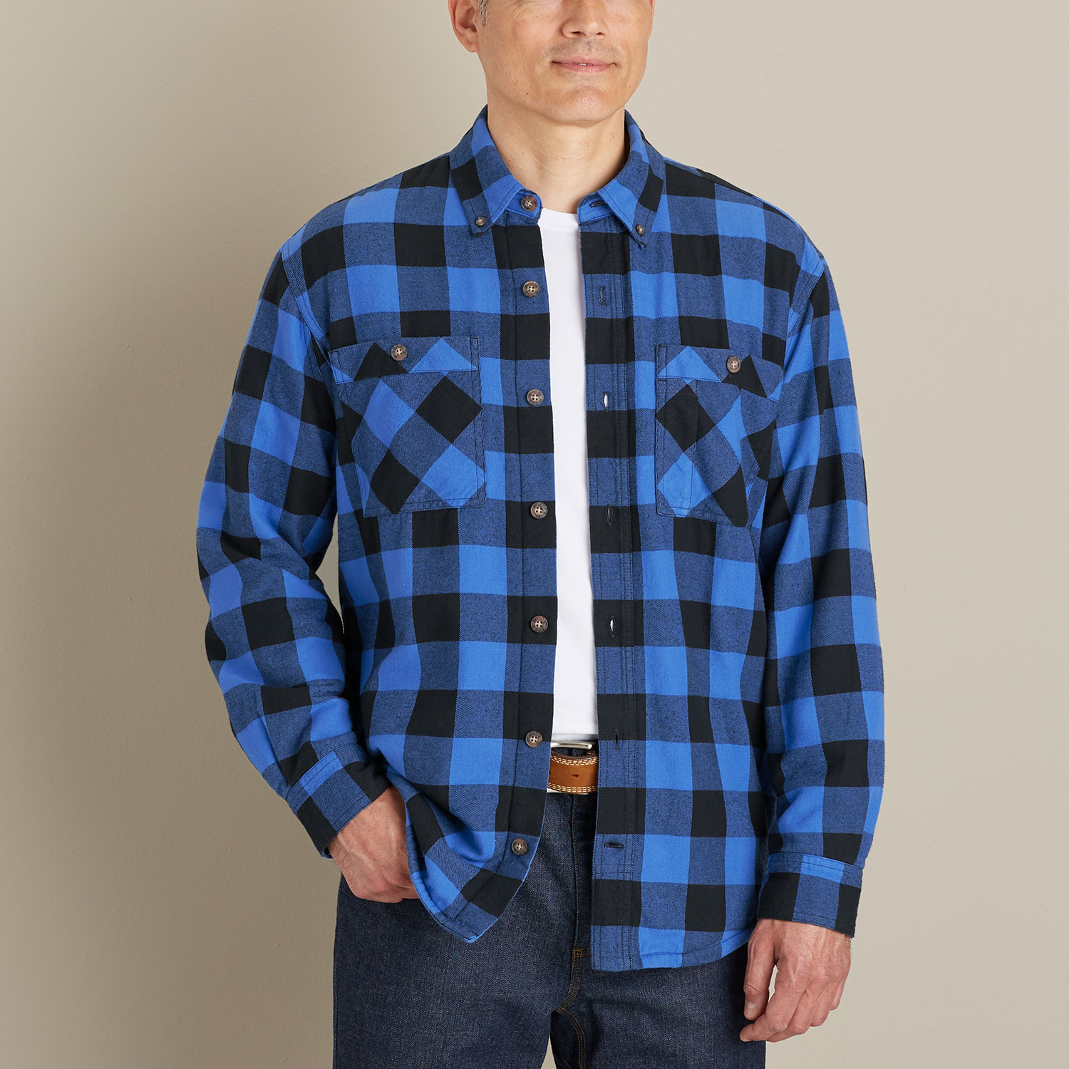 Men's Free-Swingin' Flannel Waffle-Lined Long Sleeve Shirt