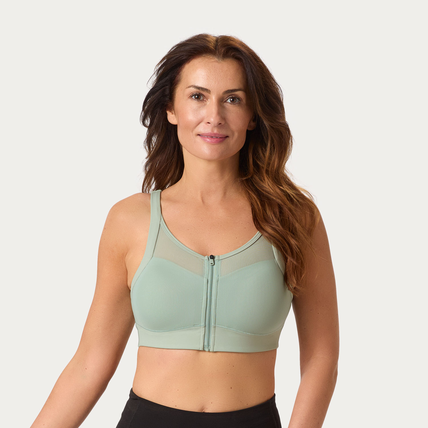 Women's Adjustabust High Impact Zip-Front Mesh Bra
