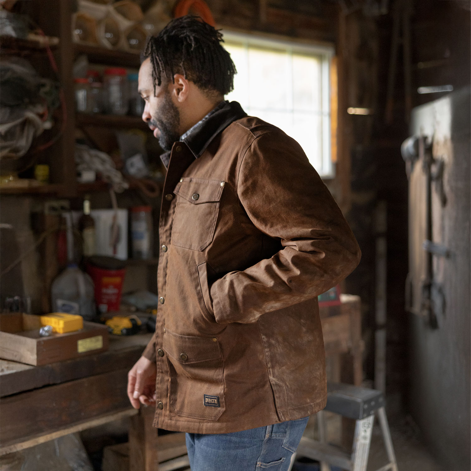 Men's Waxed Fire Hose Chore Jacket