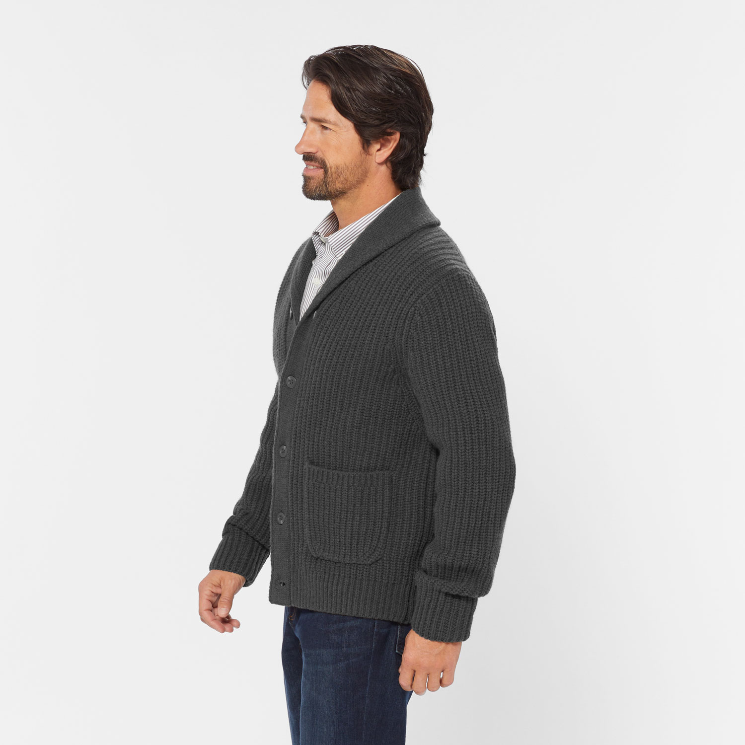 Men's Lambswool Shawl Collar Cardigan